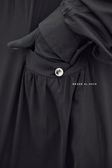 Layla Black Abaya Dress - 100% Cotton Summer Relaxed Fit Dress With Pockets