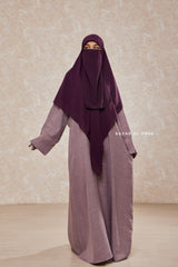 Purple Square Scarf With Half Niqab Set - Super Breathable - Quality