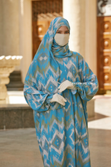 Azure Print Prayer / Salah Dress 2 - Super Breathable In 100% Cotton