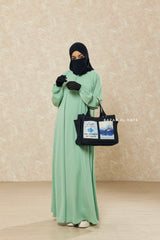 Mint Salam 2 Abaya - Comfy Style Front Zipper - Nida