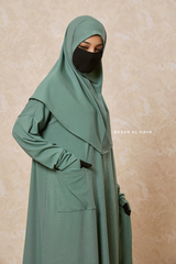 Mint Khawla Premium Corduroy Cotton Two Piece Prayer Dress - Abaya & Khimar