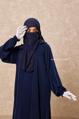 Navy Salam Abaya - Loose & Wide Bottom