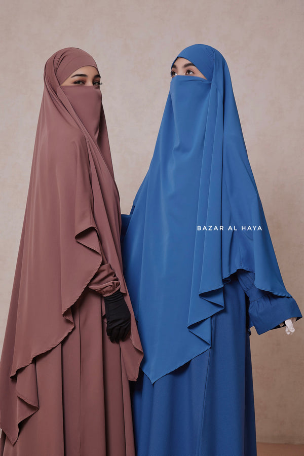 Mubarak Triangle Diamond Khimar in Silk Crepe - Extra Long