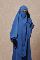 Steel Blue Salam 2 Abaya & Mubarak Khimar Two Piece Set - Nida