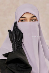 Silver Square Scarf With Half Niqab Set - Super Breathable