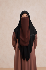 Brown Single Half Niqab - Super Breathable Veil