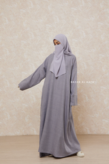 Silver Rahima Loose Fit Comfy Abaya With Pockets - Leon