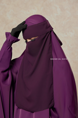 Plum Flap Single Niqab - Super Breathable Veil - Large