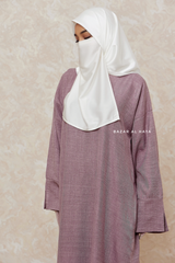 Dusty Mauve Rahima Loose Fit Comfy Abaya With Pockets - Leon