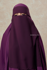 Plum Flap Single Niqab - Super Breathable Veil - Large