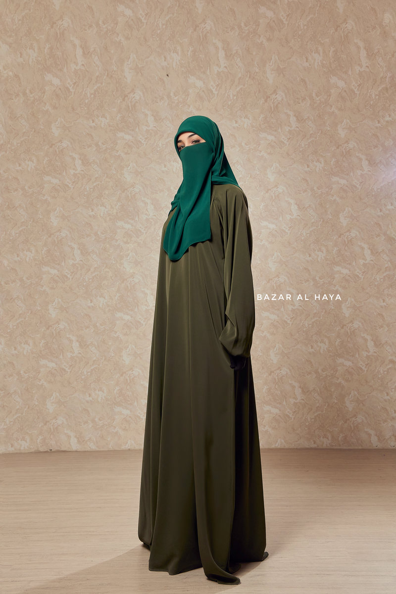 Salam Olive Abaya - Flowy & Relaxed Fit