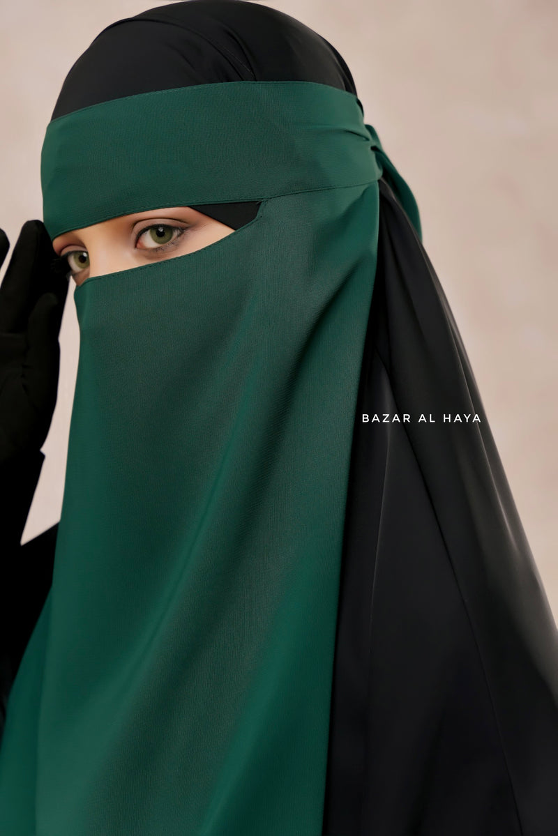 Emerald Green Single Layer Niqab - Super Breathable & Comfy