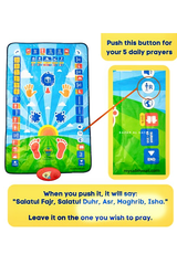 Smart Educational Salah Prayer Mat For Kids - Blue