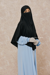 Black Eliza Diamond Khimar - Stretch Cotton - Medium