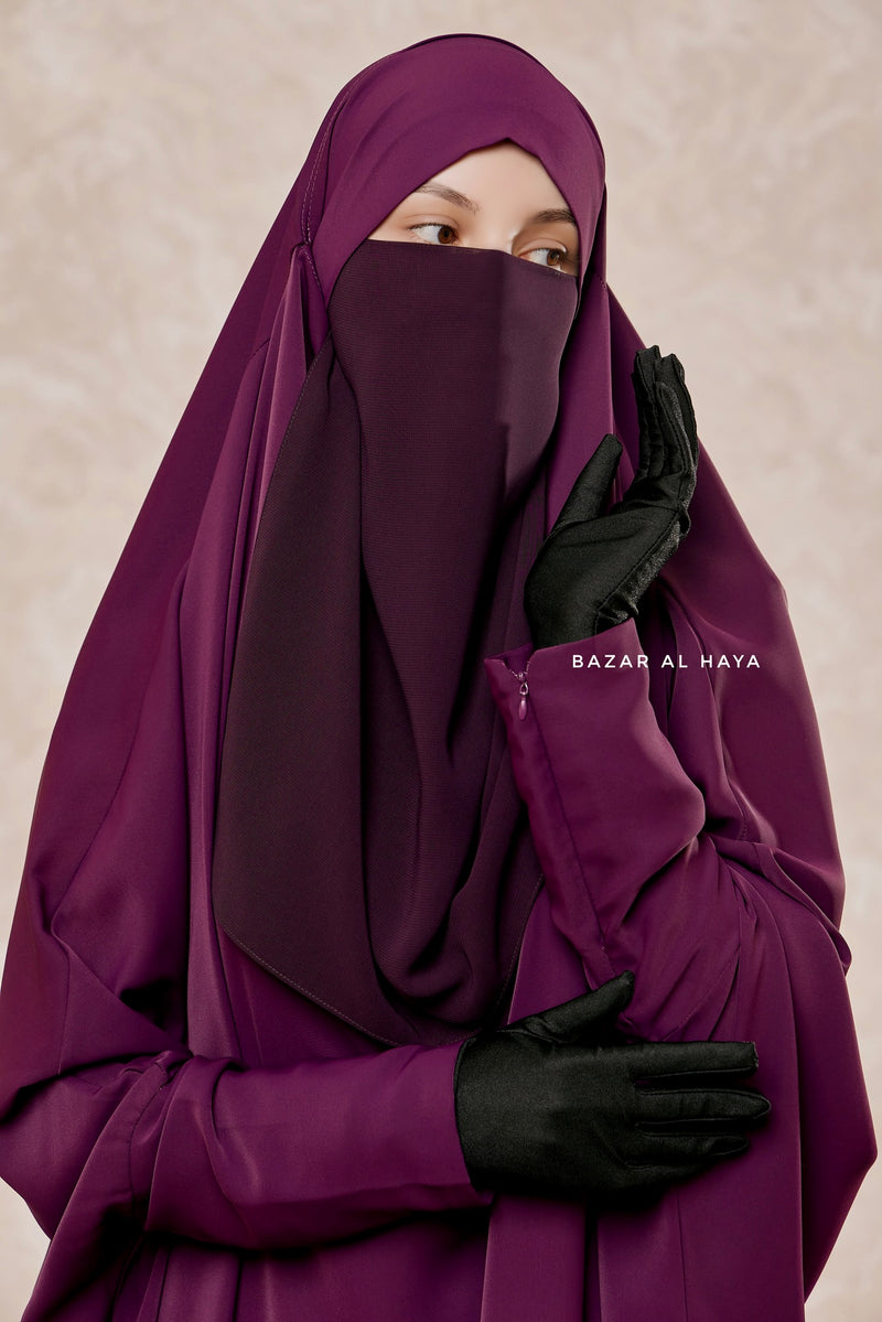 Purple Single Half Niqab - Super Breathable Veil