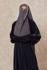 Grey Single Half Niqab - Super Breathable Veil