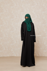 Black Rahima Loose Fit Comfy Abaya With Pockets - Leon