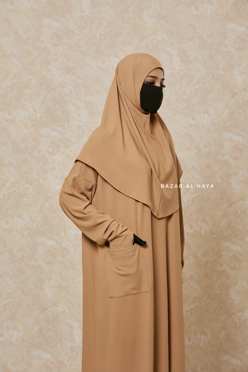 Amber Khawla Premium Corduroy Cotton Two Piece Prayer Dress - Abaya & Khimar