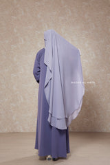 Silver Two Layer Flap Niqab - Premium Wool Chiffon - Large