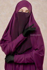 Purple Single Half Niqab - Super Breathable Veil