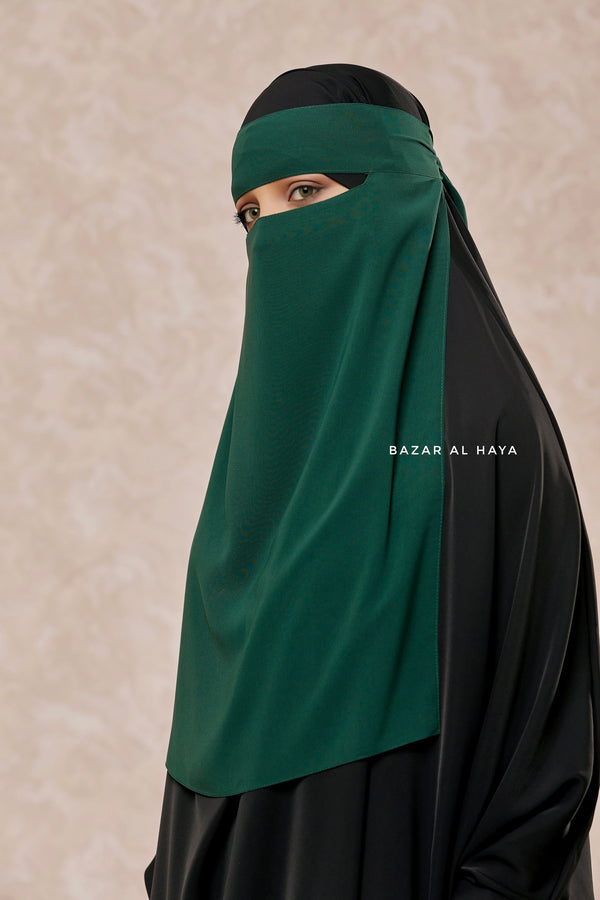 Emerald Green Single Layer Niqab - Super Breathable & Comfy