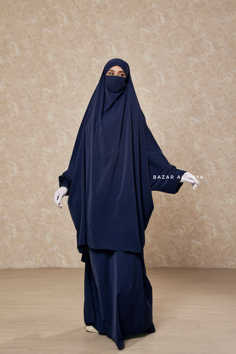 Hoor - Two Piece Navy Jilbab With Skirt- Long & Loose