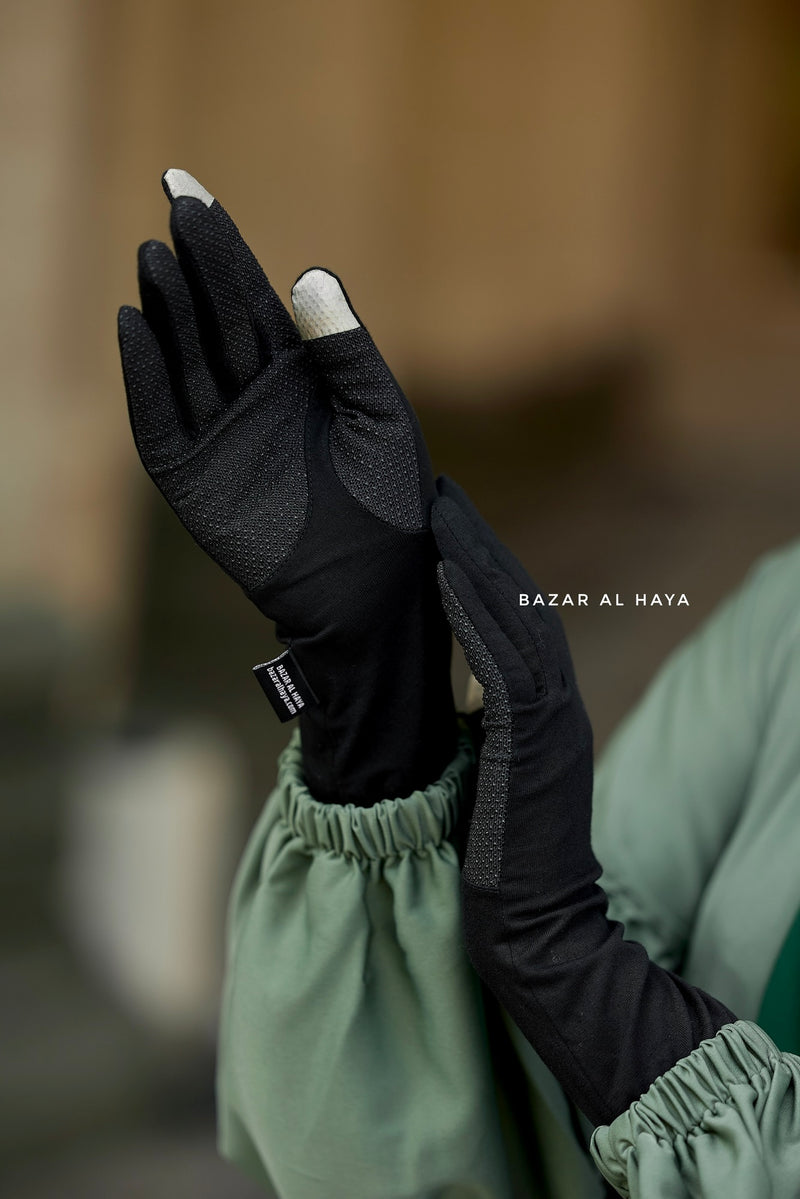 niqab handschuhe touchscreen Black Plain Touch Screen Gloves