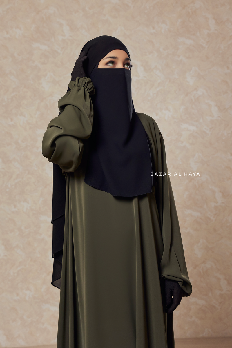 Single Half Black Niqab - Super Breathable Veil
