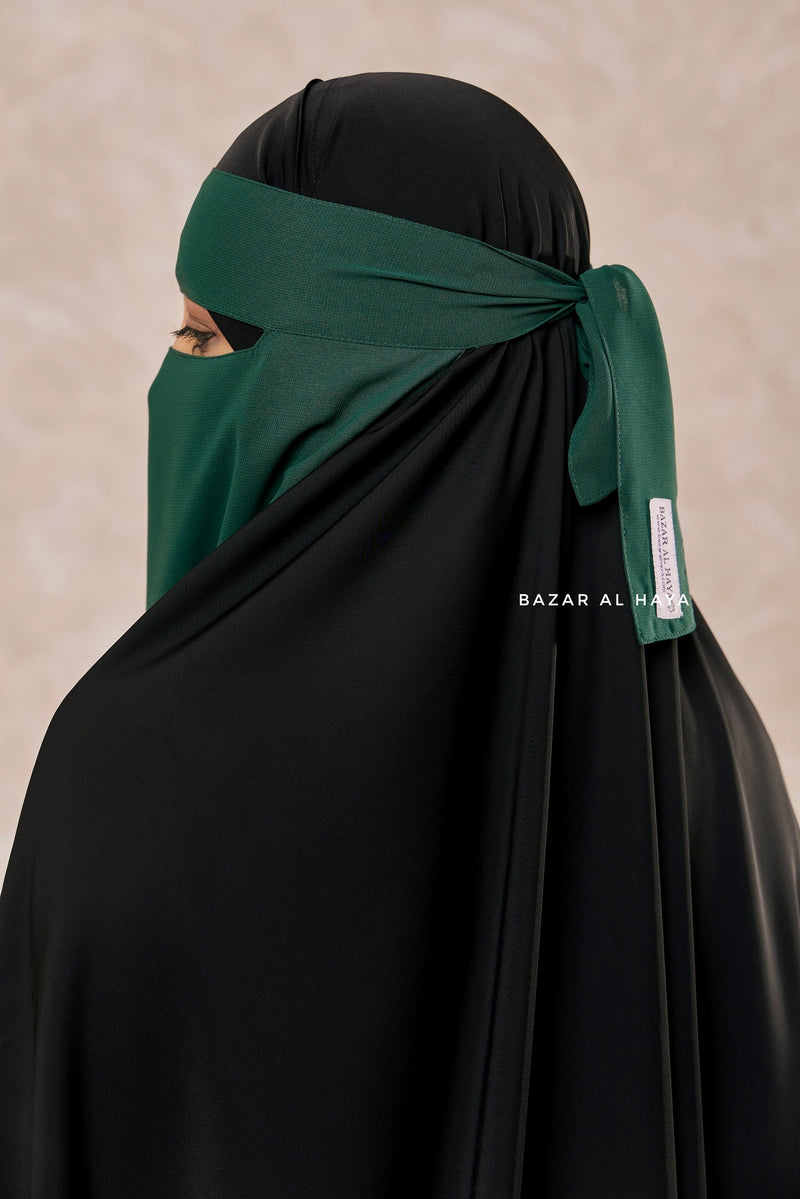 Emerald Green Single Layer Niqab - Super Breathable & Comfy