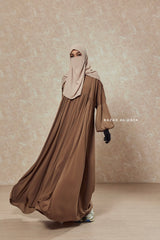 Camel Muna 2 Loose Fit Summer Abaya Dress - Sheen Kharir