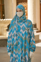 Azure Print Prayer / Salah Dress 2 - Super Breathable In 100% Cotton