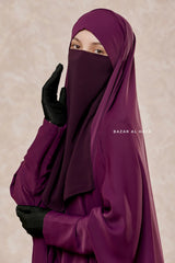 Purple Single Half Niqab - Super Breathable Veil