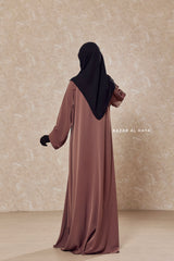 Taupe Rose Salam 2 Abaya - Comfy Style Front Zipper - Nida