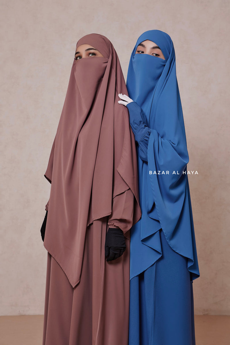 Mubarak Triangle Diamond Khimar in Silk Crepe - Extra Long