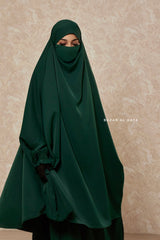 Green Emerald  Hoor - Two Piece Jilbab With Skirt- Long & Loose