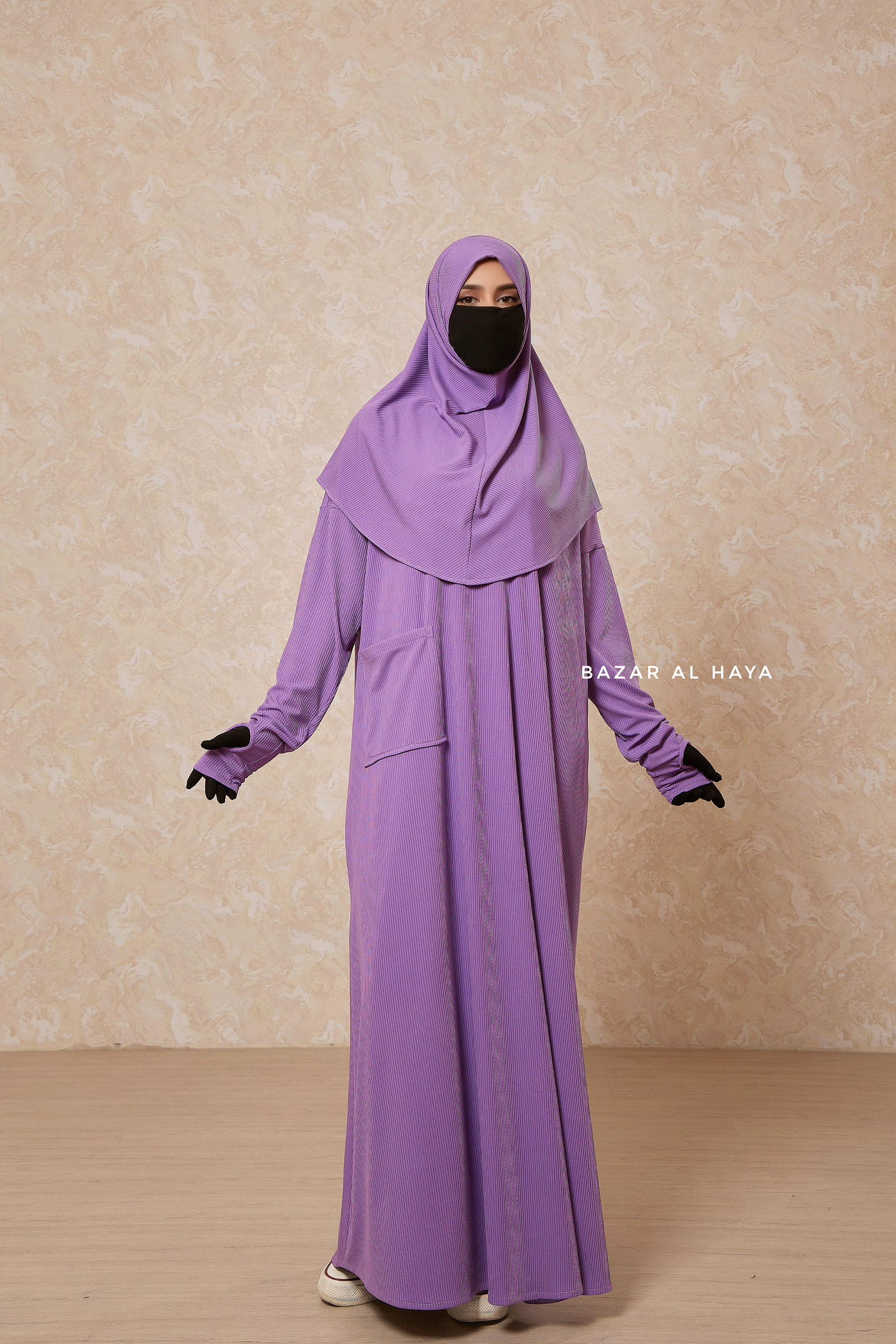 Lavender Khawla Premium Corduroy Cotton Two Piece Prayer Dress