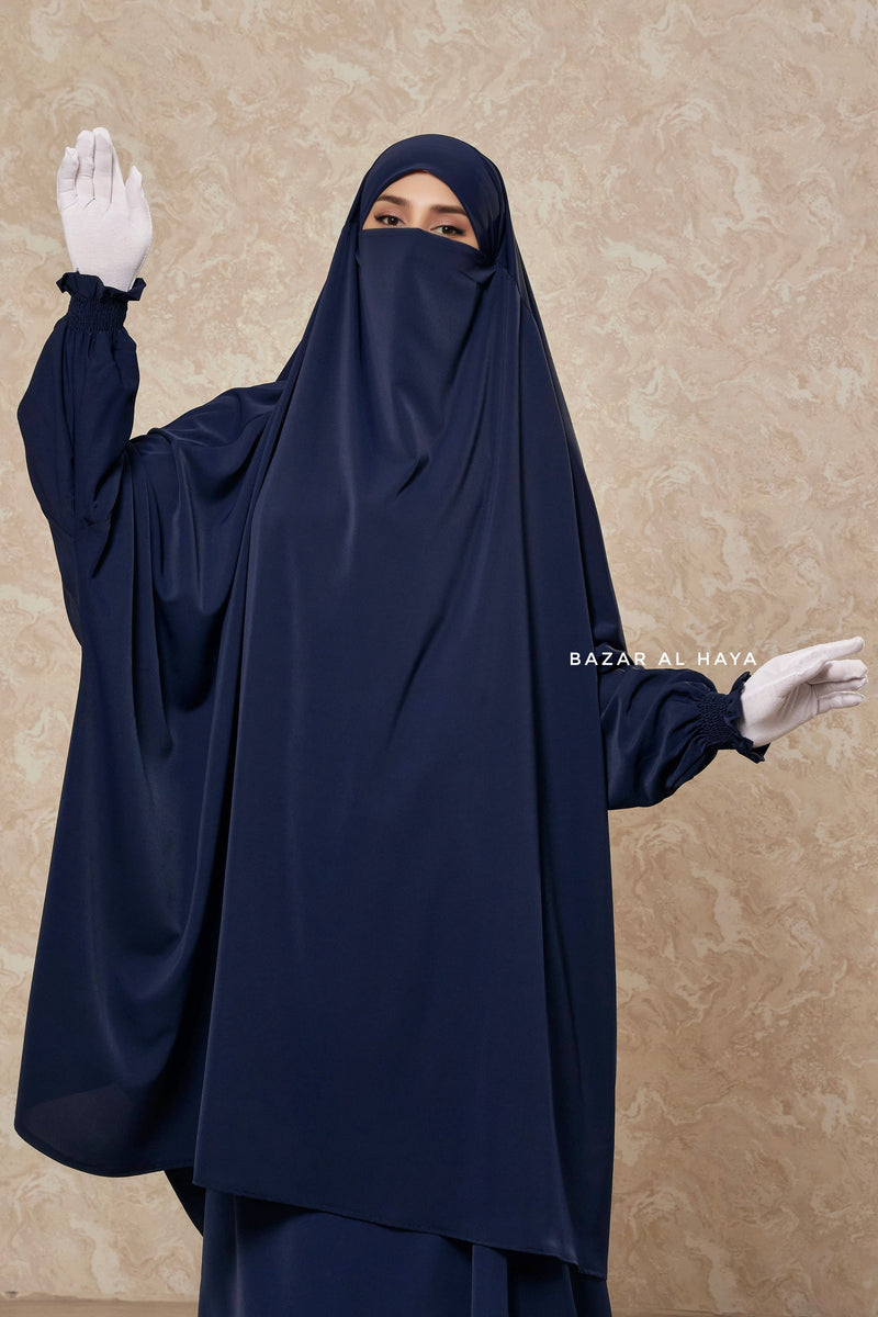 Hoor - Two Piece Navy Jilbab With Skirt- Long & Loose