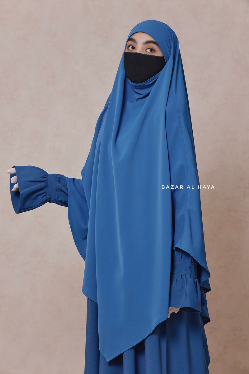 Mubarak Khimar - Extra Long Triangle Diamond Khimar In Silk Crepe