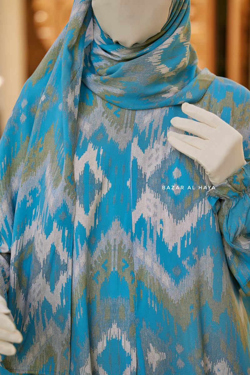 Azure Print Prayer / Salah Dress 2 - Super Breathable In 100% Cotton