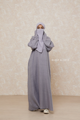 Silver Rahima Loose Fit Comfy Abaya With Pockets - Leon