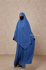 Steel Blue Salam 2 Abaya & Mubarak Khimar Two Piece Set - Nida