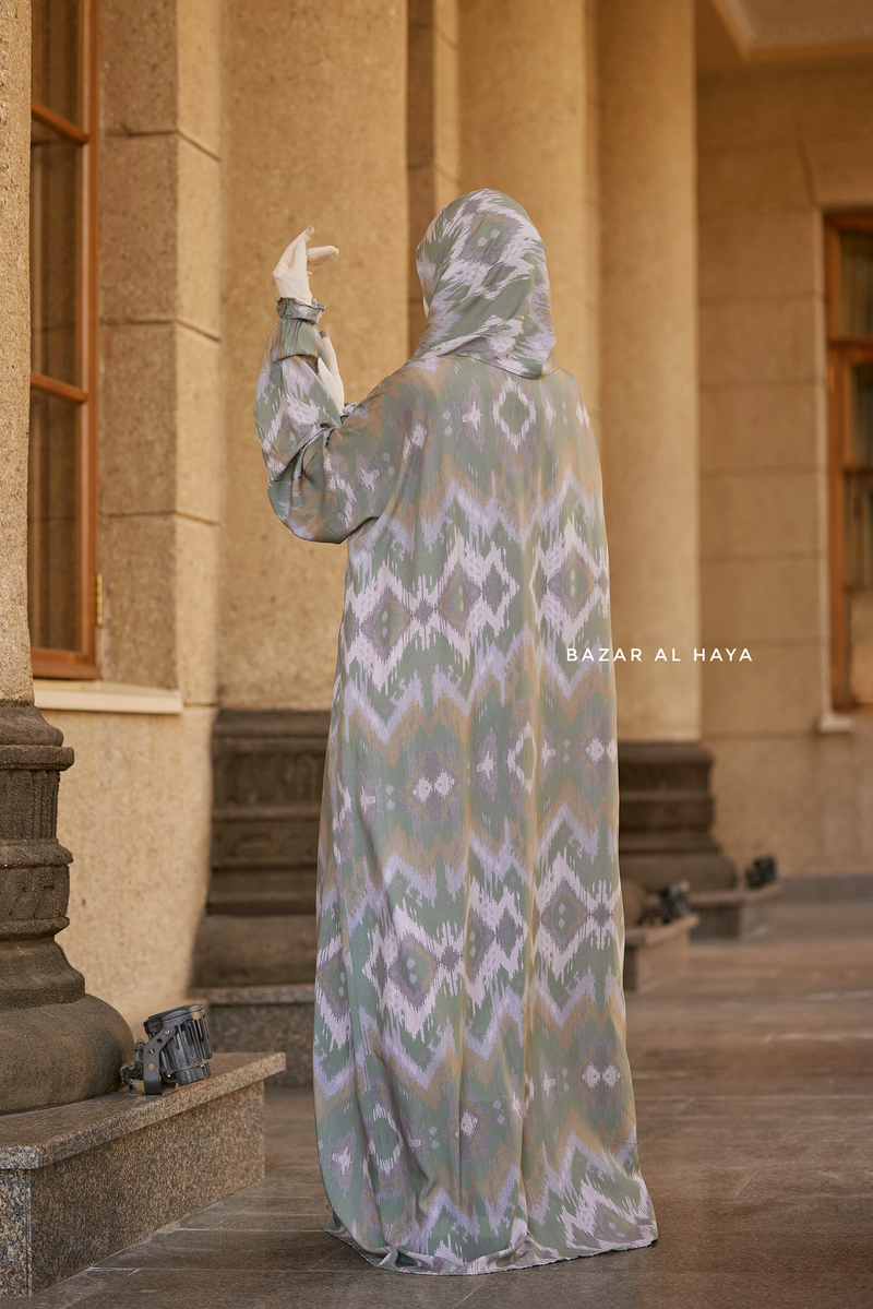 Foliage Print Prayer / Salah Dress 2 - Super Breathable In 100% Cotton