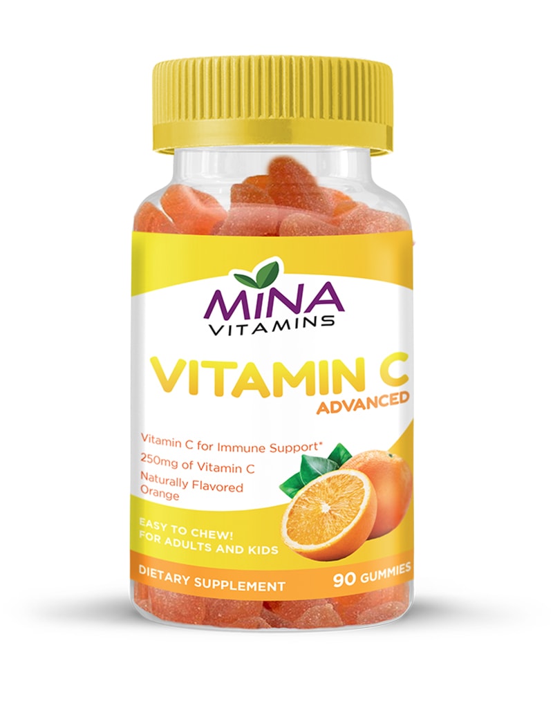 Halal Mina Vitamin C Gummy - Vegetarian, Non-GMO, Gluten Free 90ct