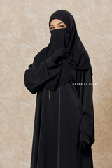 Black Intisar - Comfy Style Open Zipper - Silk Crepe