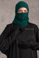 Badra Black Butterfly Abaya With Flair Bottom & Zipper Sleeves - Silk Crepe