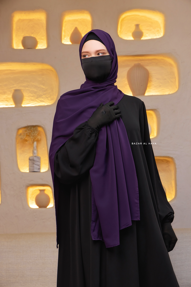 Purple Extra Large Scarf & Hijab - Rectangle Shape - Style & More