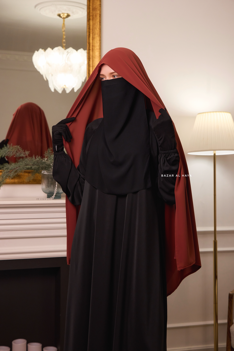 Burnt Orange Extra Large Scarf & Hijab - Rectangle Shape - Style & More