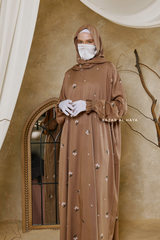 Aylin Dark Beige Prayer / Salah Dress - Super Breathable In 100% Cotton