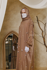 Aylin Dark Beige Prayer / Salah Dress - Super Breathable In 100% Cotton