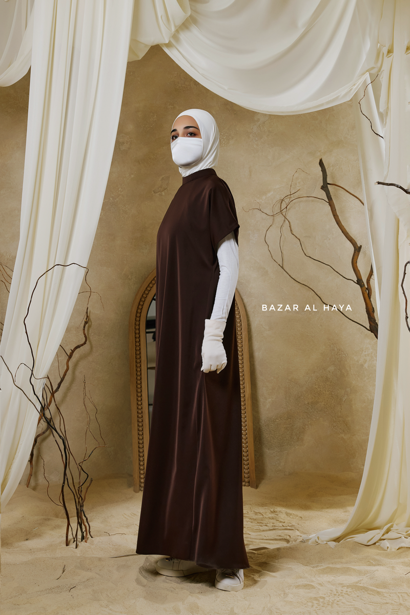 silk abaya dress Chocolate Zaynab Beaded Ikat Cotton Open With Slip Set BF_2025 Red And Black Corset It can be machine Size:XS US Women's Letter
